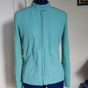 Sigrid Olsen Aqua Zip-Up Athletic Jacket